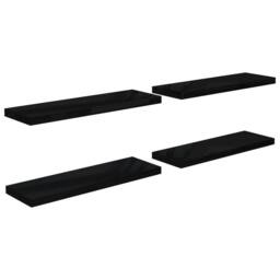 Berkfield Home Floating Wall Shelves 4 pcs High Gloss Black 80x23.5x3.8 cm MDF