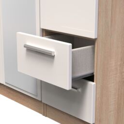Ready Assembled 2 U Windsor Tall Triple Mirror + Drawer Wardrobe (Ready Assembled) in Beige - thumbnail 7
