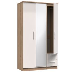 Ready Assembled 2 U Windsor Tall Triple Mirror + Drawer Wardrobe (Ready Assembled) in Beige - thumbnail 6