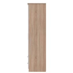 Ready Assembled 2 U Windsor Tall Triple Mirror + Drawer Wardrobe (Ready Assembled) in Beige - thumbnail 2