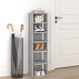 Berkfield Home Shoe Rack Grey Sonoma 27.5x27x102 cm Engineered Wood - thumbnail 2