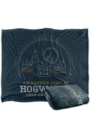 Warner Brothers Harry Potter I'd Rather Stay at Hogwarts Blanket 152x127cm in White - Size: 152x127 cm - thumbnail 2