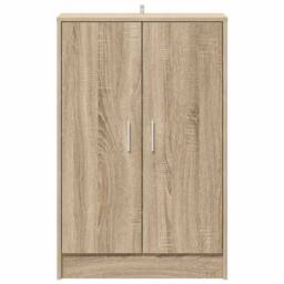 Berkfield Home Shoe Cabinet Sonoma Oak 60x35x92 cm Engineered Wood in Light Tan - Size: 60 x 35 x 92 cm - thumbnail 4