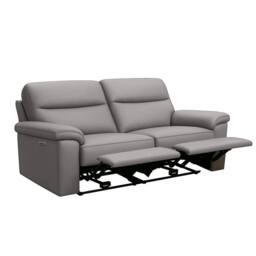 Aspire Marlowe Real Leather Power Recliner 3 Seater Sofa with USB Charging in Grey - thumbnail 3