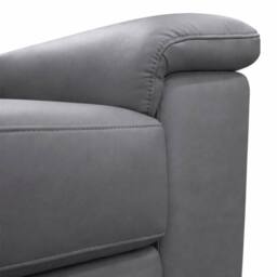 Aspire Marlowe Real Leather Power Recliner 3 Seater Sofa with USB Charging in Grey - thumbnail 7
