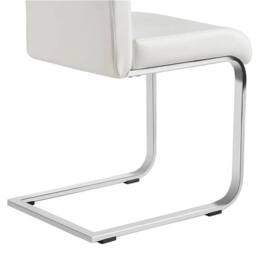 EONLION White Dining Chairs 2pcs Leather Padded Seat - Size: 100 cm - thumbnail 3