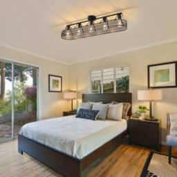 Garwarm 5 - Light 110cm Farmhouse Metal Dimmable Flush Mount in Black - thumbnail 6