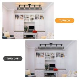 Garwarm 5 - Light 110cm Farmhouse Metal Dimmable Flush Mount in Black - thumbnail 9