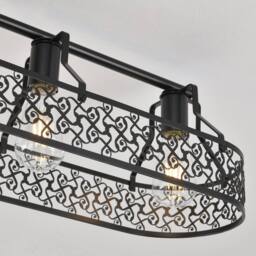 Garwarm 5 - Light 110cm Farmhouse Metal Dimmable Flush Mount in Black - thumbnail 3