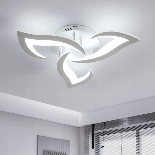 COMELY LED Ceiling Lights, 36W Acrylic Silver Flower Ceiling Lights, 6500K - image 1