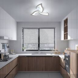 COMELY LED Ceiling Lights, 36W Acrylic Silver Flower Ceiling Lights, 6500K - thumbnail 6