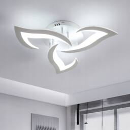 COMELY LED Ceiling Lights, 36W Acrylic Silver Flower Ceiling Lights, 6500K - thumbnail 1