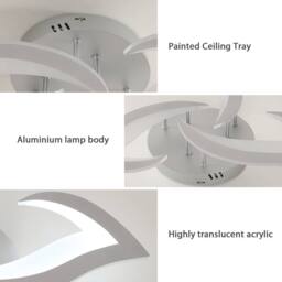 COMELY LED Ceiling Lights, 36W Acrylic Silver Flower Ceiling Lights, 6500K - thumbnail 9