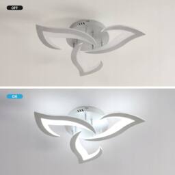 COMELY LED Ceiling Lights, 36W Acrylic Silver Flower Ceiling Lights, 6500K - thumbnail 8