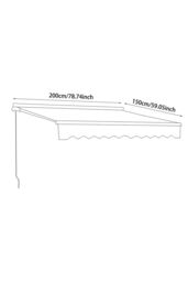 "Living and Home Window & Door Awning Canopy - UV & Weather Resistant 79""x59"" High-Quality Polyester Fabric w/ Aluminium Brackets for Porch, Patio" - thumbnail 9