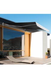 "Living and Home Window & Door Awning Canopy - UV & Weather Resistant 79""x59"" High-Quality Polyester Fabric w/ Aluminium Brackets for Porch, Patio" - thumbnail 1
