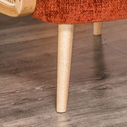 Nordlys Scandinavian Lounge Armchair with Wooden Frame & Caning in Red - thumbnail 9