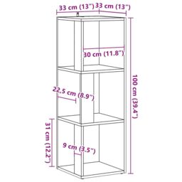 Berkfield Home Corner Cabinet Old Wood 33x33x100 cm Engineered Wood in Brown - Size: 33 x 33 x 100 cm - thumbnail 9
