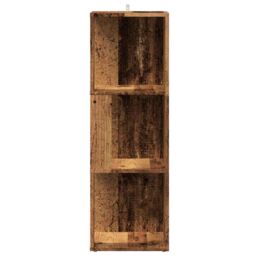 Berkfield Home Corner Cabinet Old Wood 33x33x100 cm Engineered Wood in Brown - Size: 33 x 33 x 100 cm - thumbnail 4
