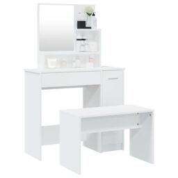 Berkfield Home Dressing Table Set White 86.5x35x136 cm - thumbnail 3