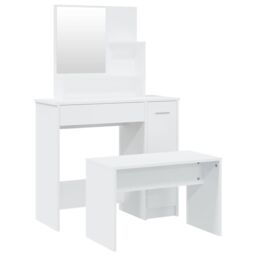 Berkfield Home Dressing Table Set White 86.5x35x136 cm - thumbnail 2