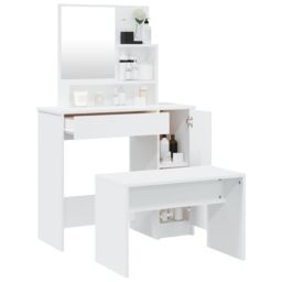 Berkfield Home Dressing Table Set White 86.5x35x136 cm - thumbnail 4