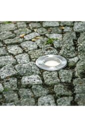CGC Lighting Meadow Round Large Single Stainless Steel Inground Or Decking Lights in Metallic Silver - thumbnail 4
