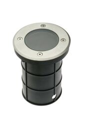 CGC Lighting Meadow Round Large Single Stainless Steel Inground Or Decking Lights in Metallic Silver - thumbnail 2