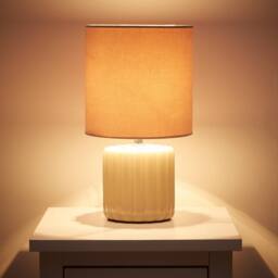 K LIVING Zoe Cream Ceramic Table Lamp With Matching Velvet Shade - thumbnail 2