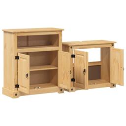 Berkfield Home Comfortable 2 Piece Bathroom Furniture Set Corona Solid Wood Pine in Light Tan - thumbnail 4
