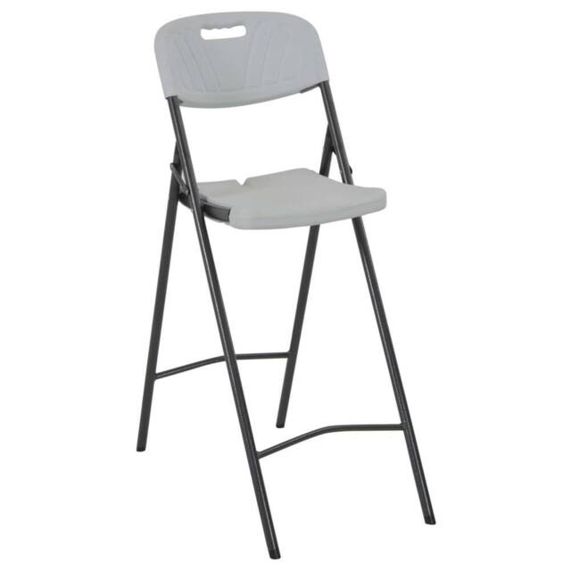 Berkfield Home Folding Bar Chairs 2 pcs HDPE & Steel White - image 1