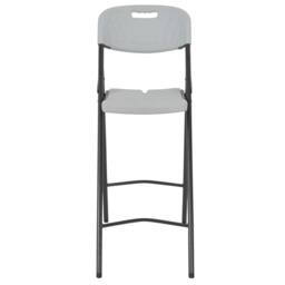 Berkfield Home Folding Bar Chairs 2 pcs HDPE & Steel White - thumbnail 3