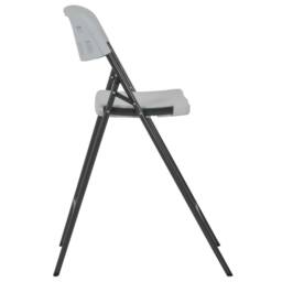 Berkfield Home Folding Bar Chairs 2 pcs HDPE & Steel White - thumbnail 4