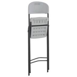 Berkfield Home Folding Bar Chairs 2 pcs HDPE & Steel White - thumbnail 6