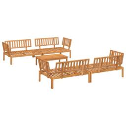 Berkfield Home Beautiful 5 Piece Garden Pallet Sofa Set Solid Wood Acacia in Brown - thumbnail 3