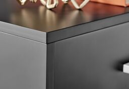 FurnitureboxUK Taylor Painted Wooden Bedside Table With 1 Drawer Plus Shelf & Silver Handles in Black - thumbnail 3