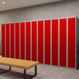 Phoenix Safe Company Personal Locker Grey Body/Red Door with Key Lock, PL1130GRK, 242L - Size: 180 cm x 100 cm - thumbnail 8