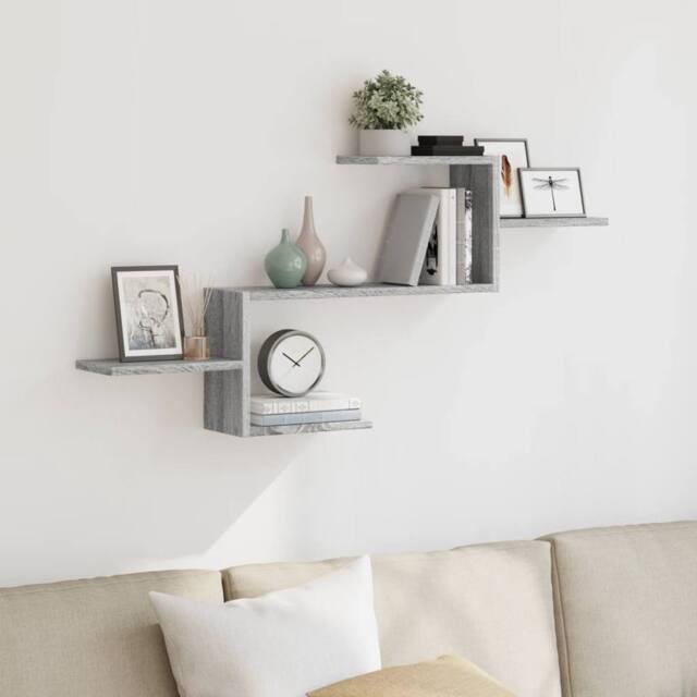 Berkfield Home Wall Shelf Grey Sonoma 104x15x49 cm Engineered Wood - Size: 104 x 15 x 49 cm - image 1