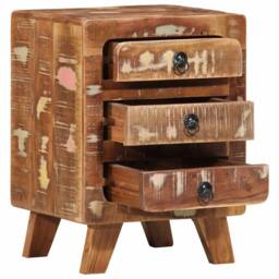 Berkfield Home Stylish Bedside Cabinet 2 pcs 37x32x50 cm Solid Wood Reclaimed - Size: 37 x 32 x 50 cm - thumbnail 5