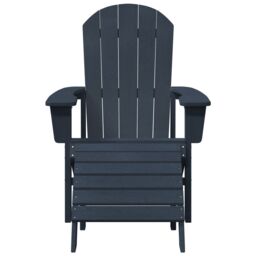 Berkfield Home Adirondack Chair with Footrest Navy Blue HDPE - thumbnail 4