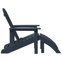 Berkfield Home Adirondack Chair with Footrest Navy Blue HDPE - thumbnail 5