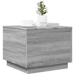Berkfield Home Coffee Table with LED Lights Grey Sonoma 50x50x40 cm - Size: 50 x 50 x 40 cm - thumbnail 6