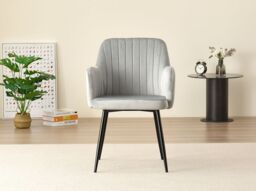 Outdoor Living Charlotte Velvet Comfort Dining Chairs - Grey - Set of 2 - thumbnail 3