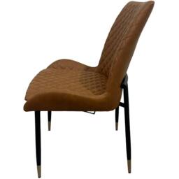 IH Design Leather Steel Legs Dining Chairs (Set of 2) - Tan - thumbnail 5