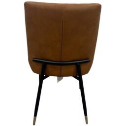 IH Design Leather Steel Legs Dining Chairs (Set of 2) - Tan - thumbnail 6