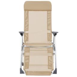 Berkfield Home Folding Camping Chairs with Footrests 2 pcs Cream Textilene in Beige - thumbnail 3