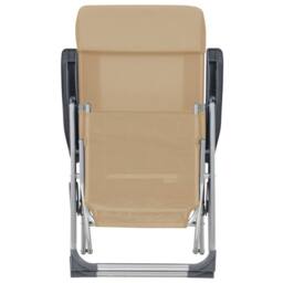 Berkfield Home Folding Camping Chairs with Footrests 2 pcs Cream Textilene in Beige - thumbnail 4