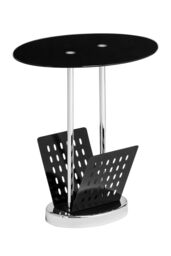 Orsina Black Glass Side Table, Tempered Glass Side Table, Black Side Table, Side Table For Living Room & Hallway