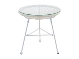 Vente-unique White Woven Resin Garden Table - ALIOS II By MYLIA - thumbnail 4