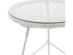 Vente-unique White Woven Resin Garden Table - ALIOS II By MYLIA - thumbnail 6